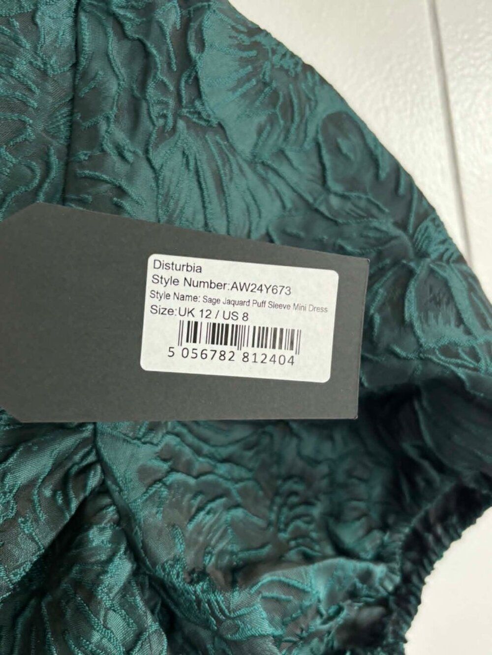 Disturbia NWT Green babydoll puffy sleeved dress - Picture 5 of 8